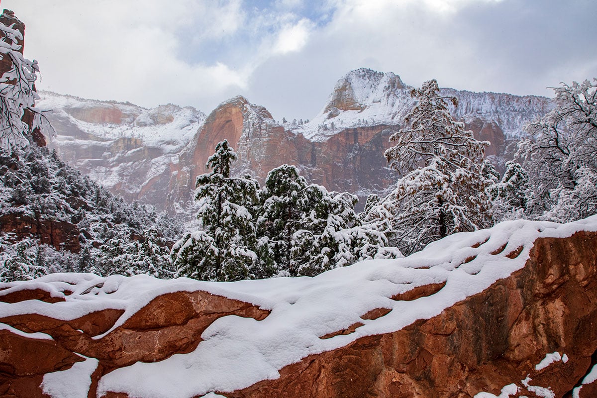 Winter scene in Zion National Park, Utah